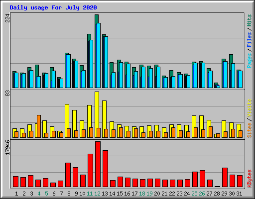Daily usage for July 2020