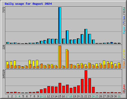 Daily usage for August 2024