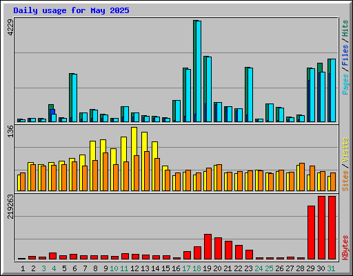 Daily usage for May 2025