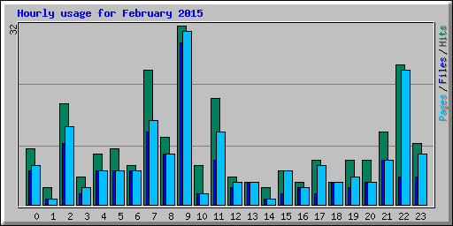 Hourly usage for February 2015