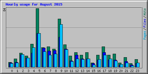 Hourly usage for August 2015