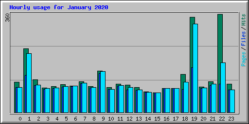 Hourly usage for January 2020
