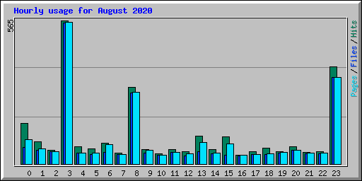 Hourly usage for August 2020