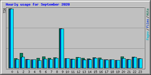 Hourly usage for September 2020