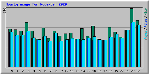 Hourly usage for November 2020