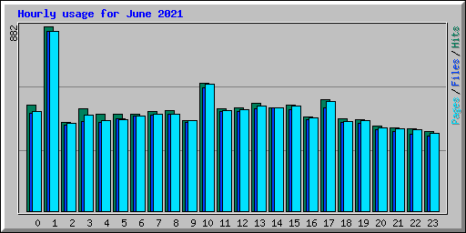 Hourly usage for June 2021