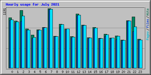 Hourly usage for July 2021