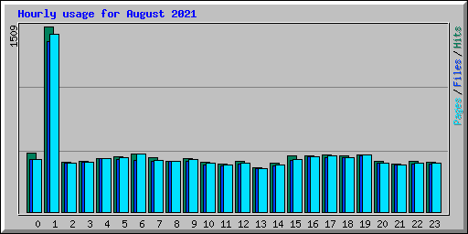 Hourly usage for August 2021