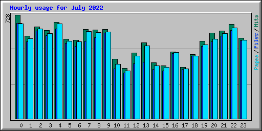 Hourly usage for July 2022