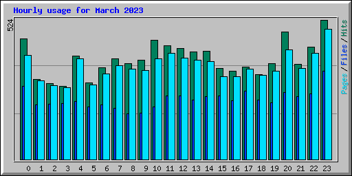 Hourly usage for March 2023