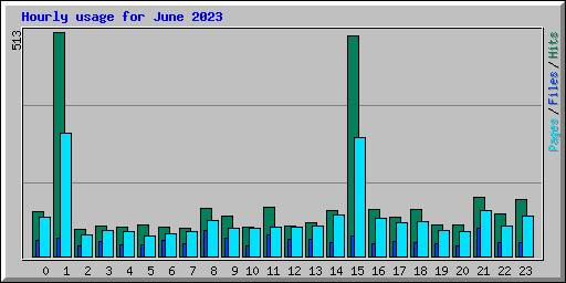 Hourly usage for June 2023