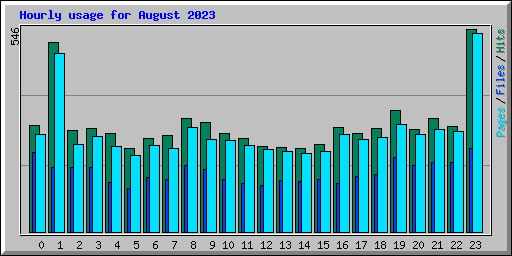 Hourly usage for August 2023