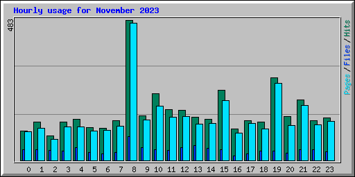 Hourly usage for November 2023