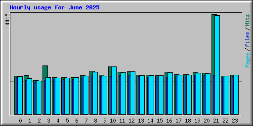 Hourly usage for June 2025