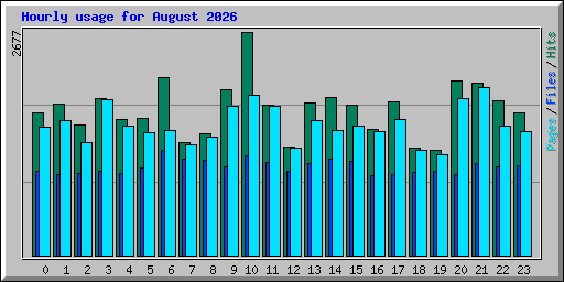 Hourly usage for August 2026